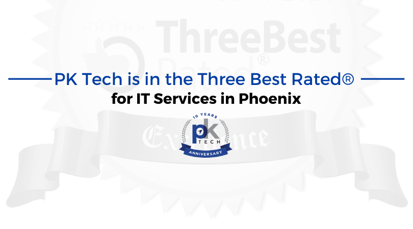 PK Tech is in the Three Best Rated® for IT Services in Phoenix